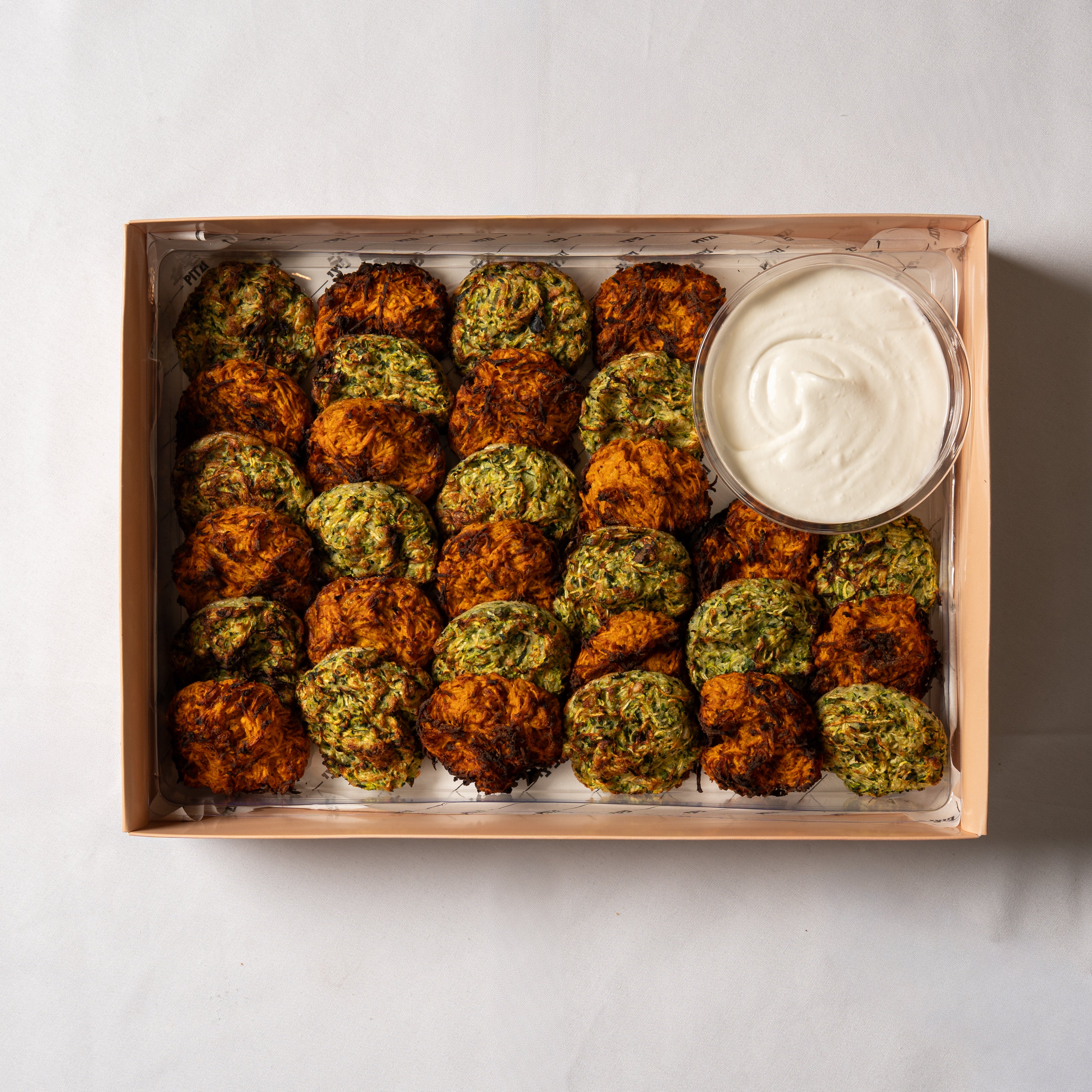 מגש לביבות בטטה וקישואים