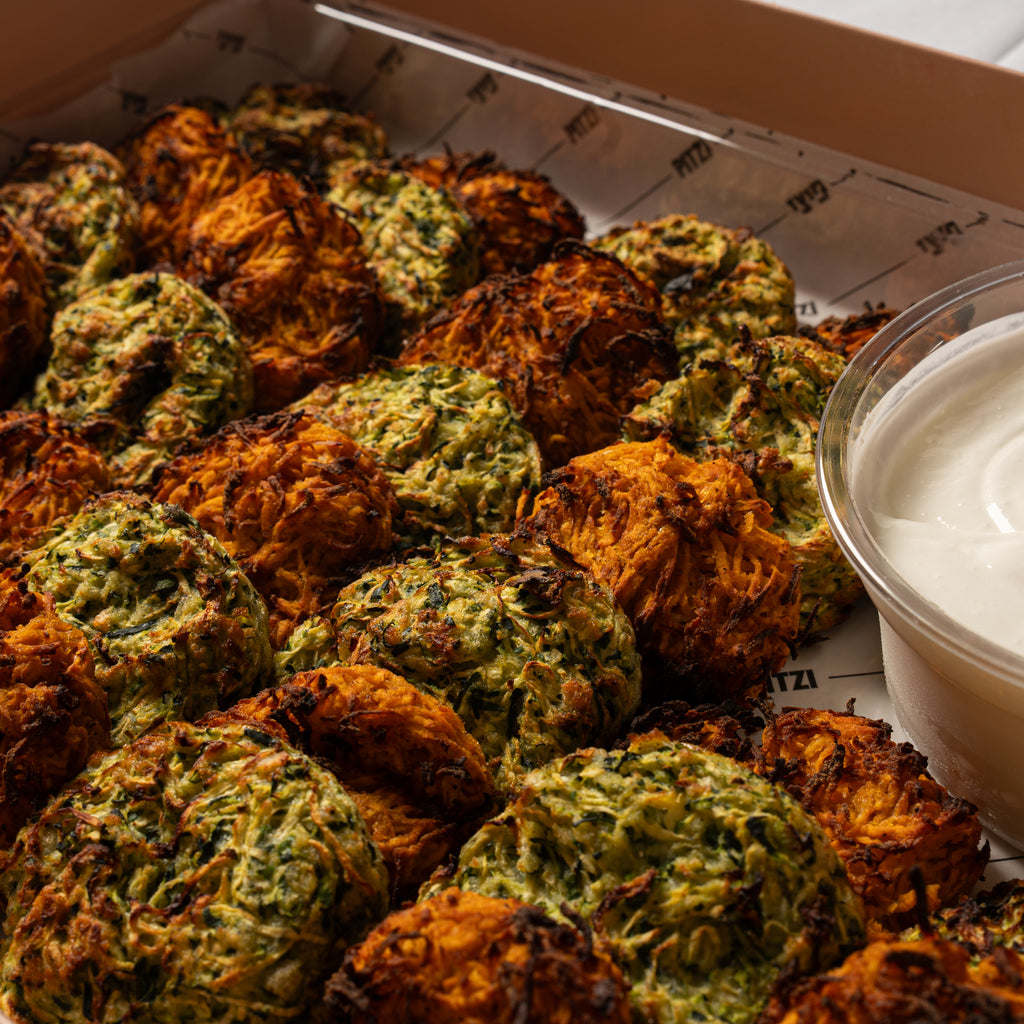 מגש לביבות בטטה וקישואים