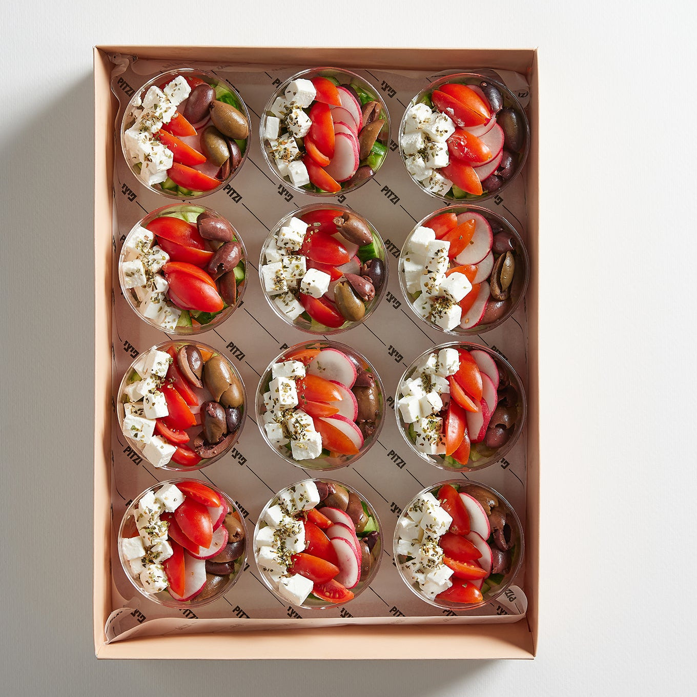 מגש כוסות סלט יווני