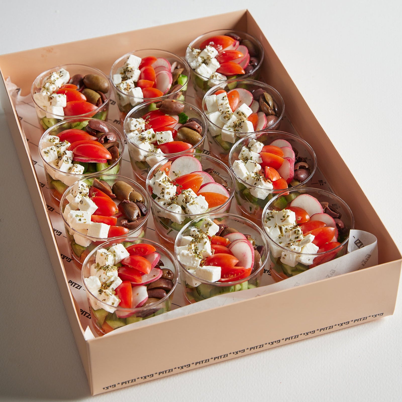 מגש כוסות סלט יווני