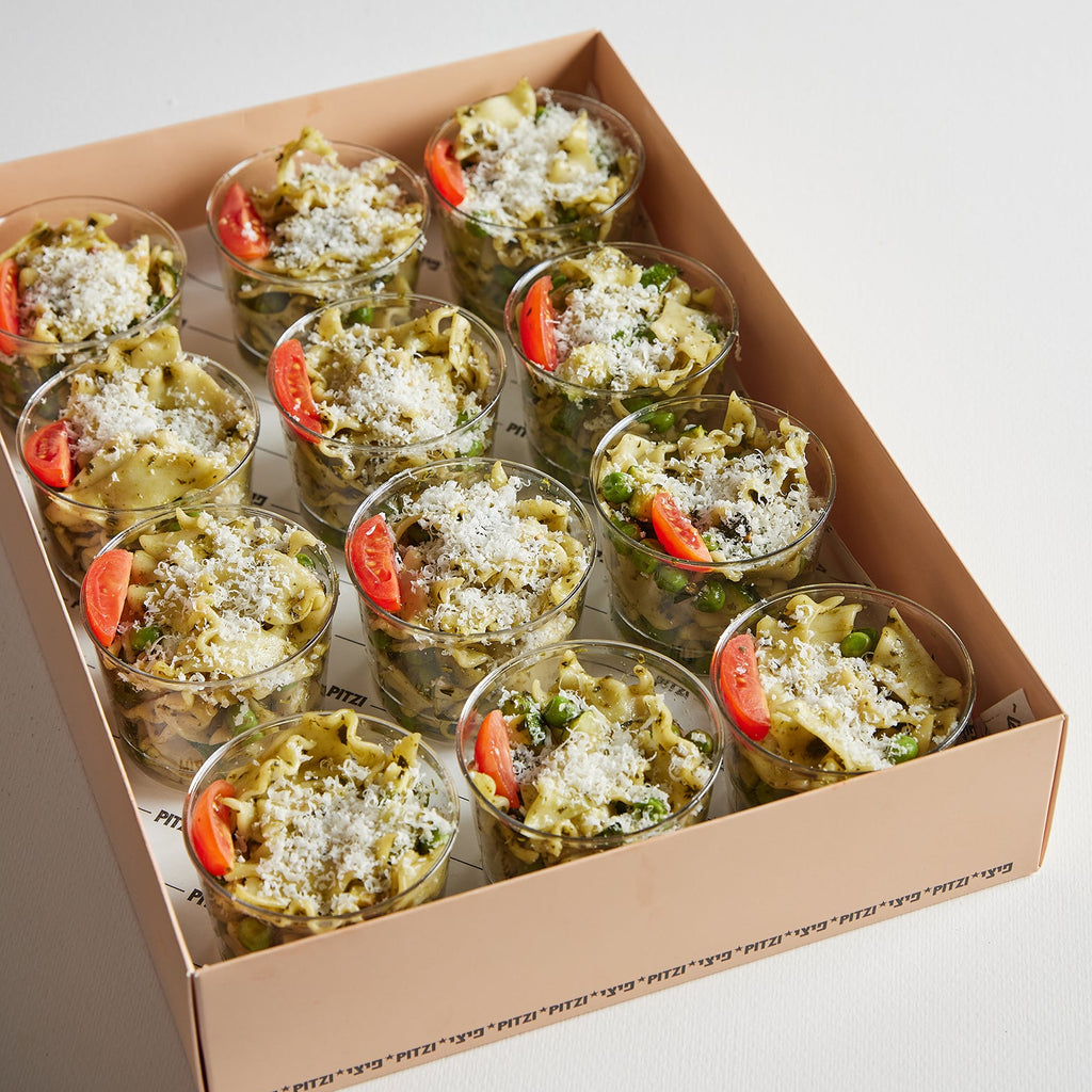 מגש כוסות סלט פסטה פסטו